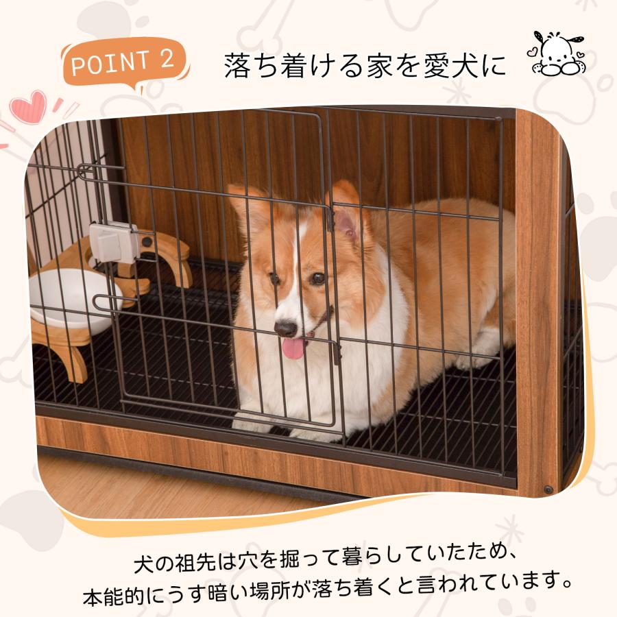犬ケージ 木製 屋根付き ペットケージ 犬用 ゲージ サークル 犬ハウス