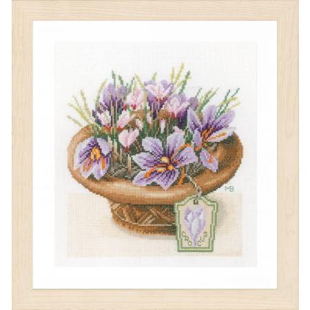 クロスステッチ 完成品 花瓶の花 ラナーテ クロスステッチ 完成品 花瓶