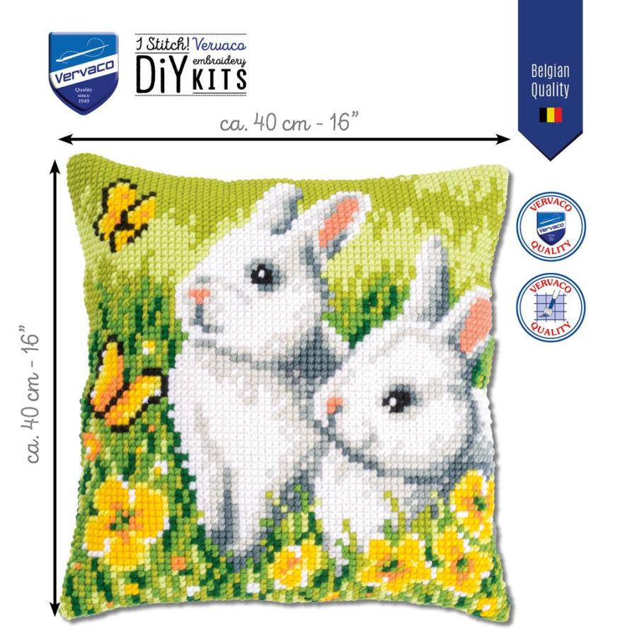 ベルバコ クロスステッチ 刺繍キット 【かわいいウサギのクッション