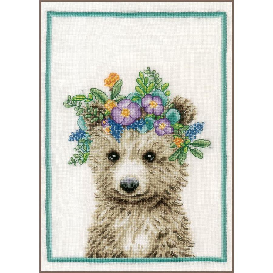 ラナーテ クロスステッチ 刺繍キット 【FLOWER CROWN BEAR】 LanArte