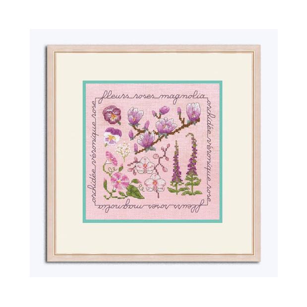 Le Bonheur des Dames クロスステッチ刺繍キット 輸入 Pink Flowers