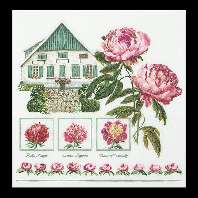テア グーベルヌール 刺繍キット（アイーダ） 【Farmer Peonies 】中級者ー上級者向き ☆お取り寄せキット（納期は30-90日程度）