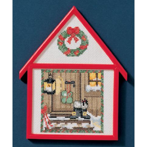 刺繍アート クロスステッチ 額付き デンマーク 完成品 OOE クロスステッチキット アイーダ 家型の額付きキット クリスマス
