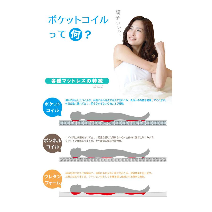 セミシングル SSS 薄型ポケットコイルマットレス コージィー ベッド 2段ベット 二段 ロフト システム 三段 3段 爆買の画像