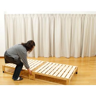 木製折りたたみベッド ダブルサイズ 折り畳みベット 簡単組立 日本製 ヒノキ床板 檜材 Nw2780w リビングファニチャー ヤフー店 通販 Yahoo ショッピング