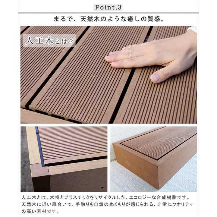 人工木ウッドデッキ  ecofeel（エコフィール）3台 ステップ・フェンスセット PWDE-3P-SFSETの画像