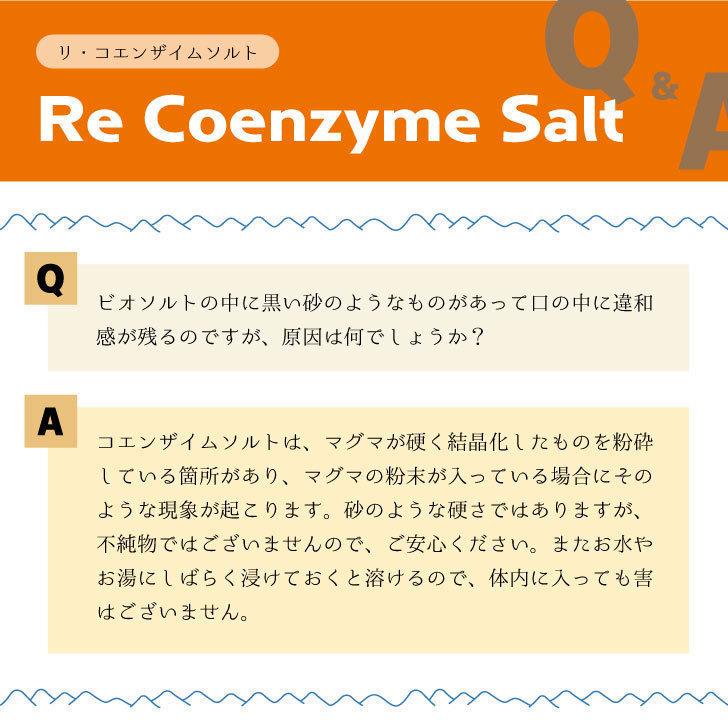 リ・コエンザイムビオソルト〜抗酸化還元の塩〜水素入り　300g×5個 新品 リコエンザイムソルト ビオソルト 300g（細粒タイプ） : 暖の郷