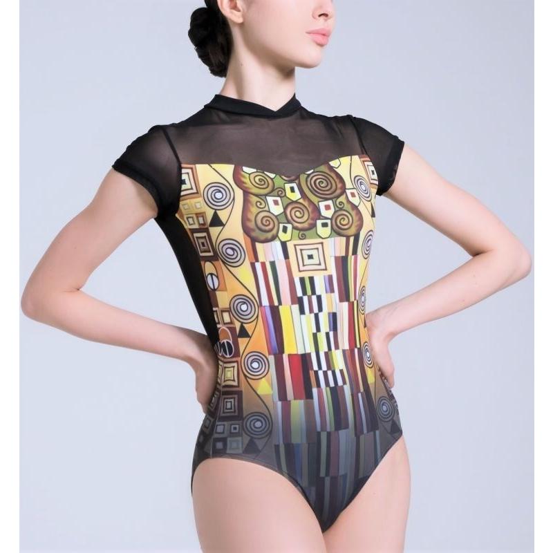 【新品】Grishko グリシコ　ブラックレオタード Grishko（グリシコ）チュール＆花柄レースロングスリーブ