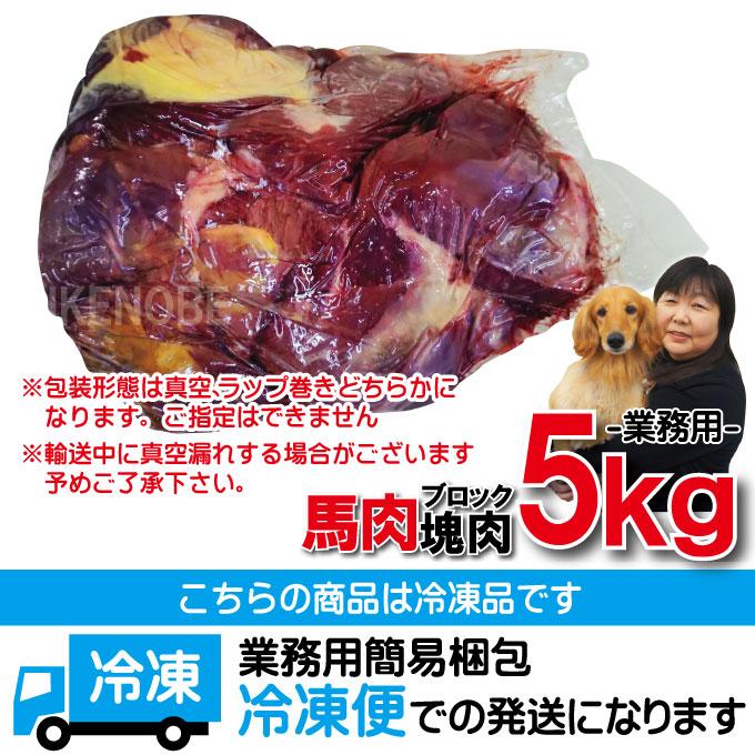 塊肉5kg端切れ馬肉 業務用 冷凍ブロック ペットフード ドッグフード