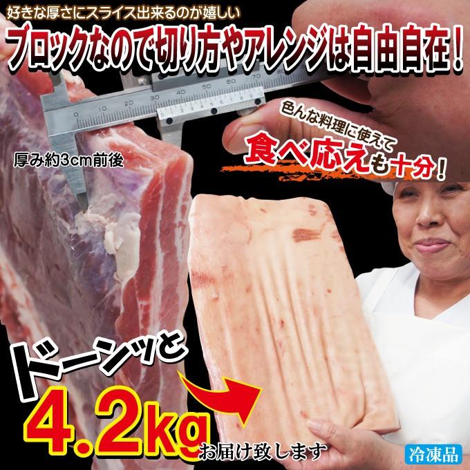 皮付き豚バラブロック4.2kg冷凍手にはいらない希少 3枚肉 角煮