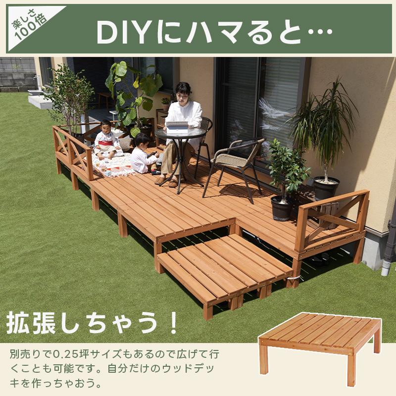 ウッドデッキ 0.75坪 7点セット 【脚部取り付けのみで組立簡単】ウッドデッキキット DIY 天然木 ガーデン 縁台 テラス ガーデニング おしゃれ｜dantotsu-online｜13