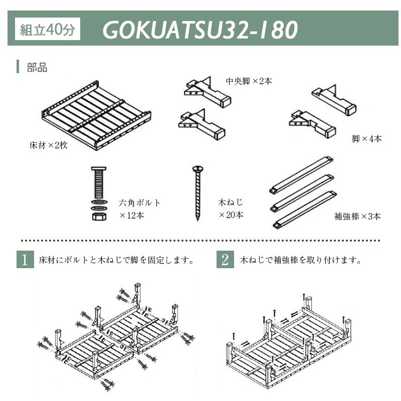 ウッドデッキ 極厚天板 0.5坪 180×90cm おしゃれ 組立簡単 DIY ウッドデッキ 極厚天板 0.5坪 180×90cm おしゃれ 組立簡単 DIY