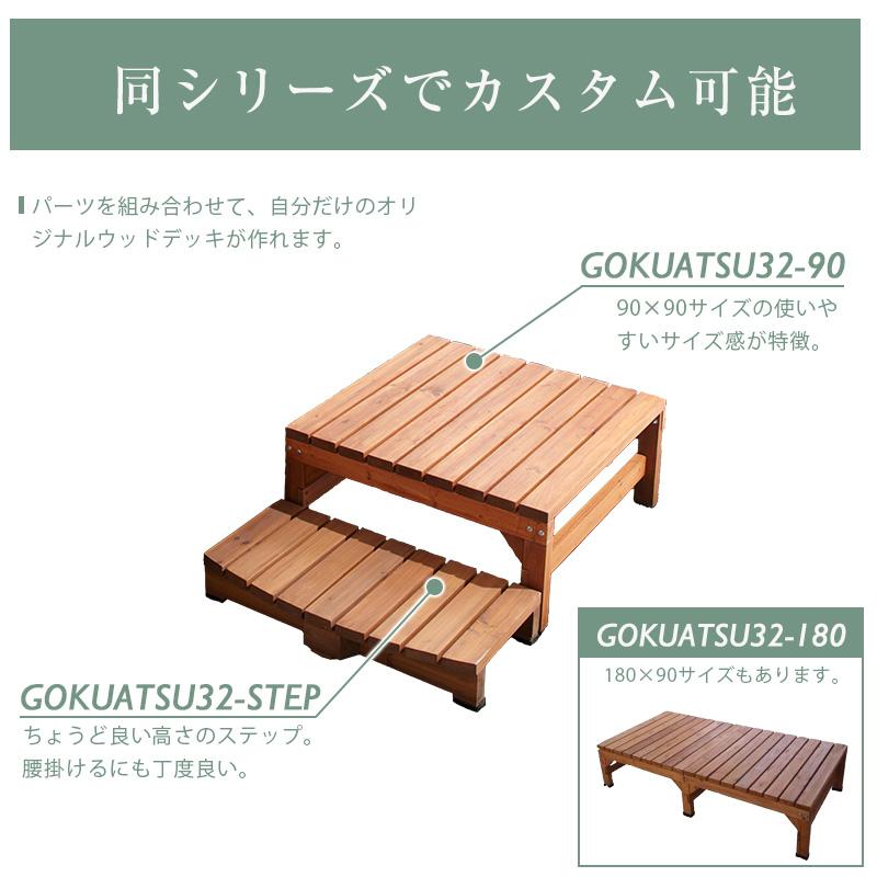 ウッドデッキ 90×90cm おしゃれ 0.25坪 パーツ 組立簡単 DIYキット 極 