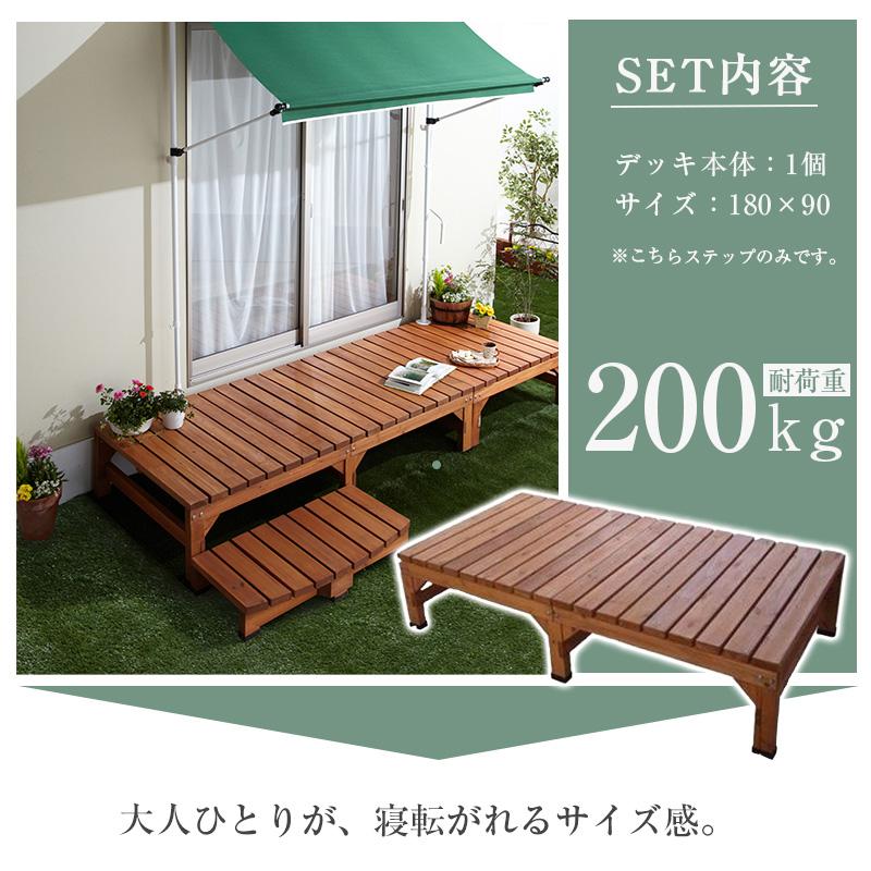 ウッドステップ パーツ 極厚天板 ウッドデッキ用 幅90cm ステップ 縁台