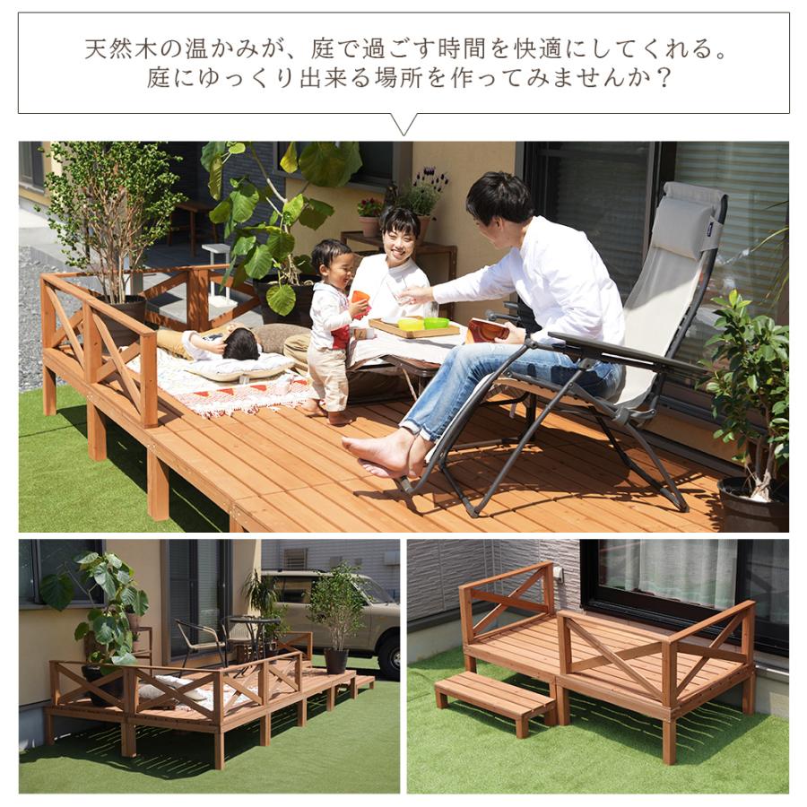 ウッドデッキ 1点セット 0.5坪 樹脂 縁側 庭 縁台 人工木 diy