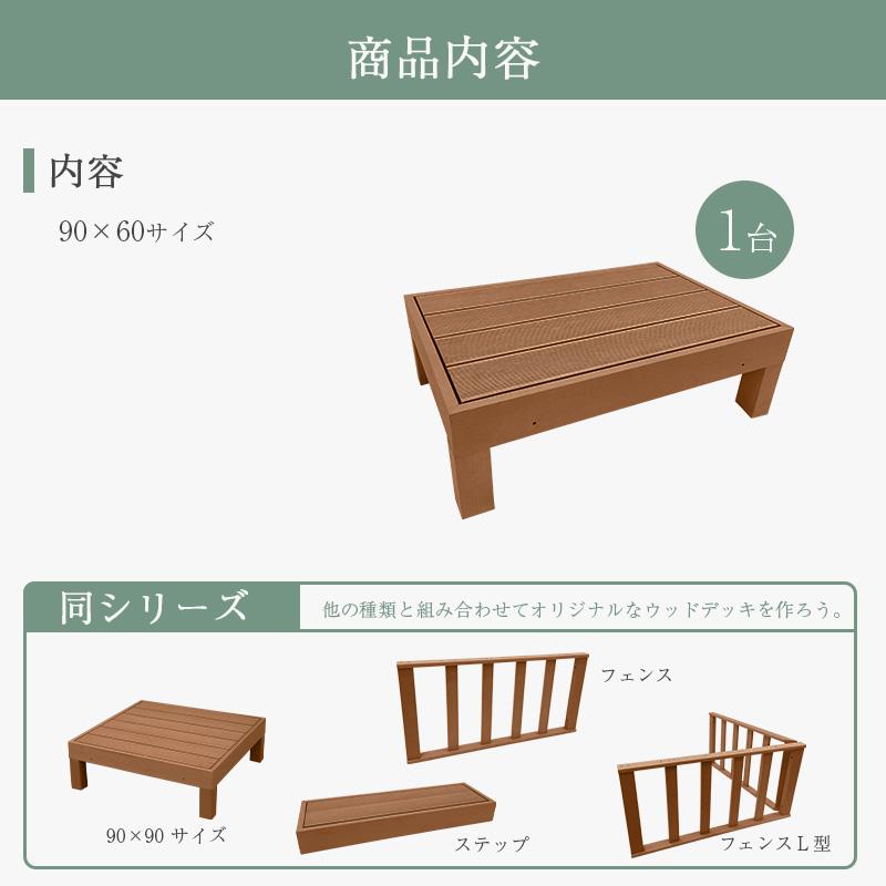 ウッドデッキ 90×60cm 樹脂 パーツ おしゃれ 人工木 頑丈 組立簡単 DIYキット 腐りにくい テラス 縁台 組み合わせ自由 ガーデニング 家庭用 安い｜dantotsu-online｜02