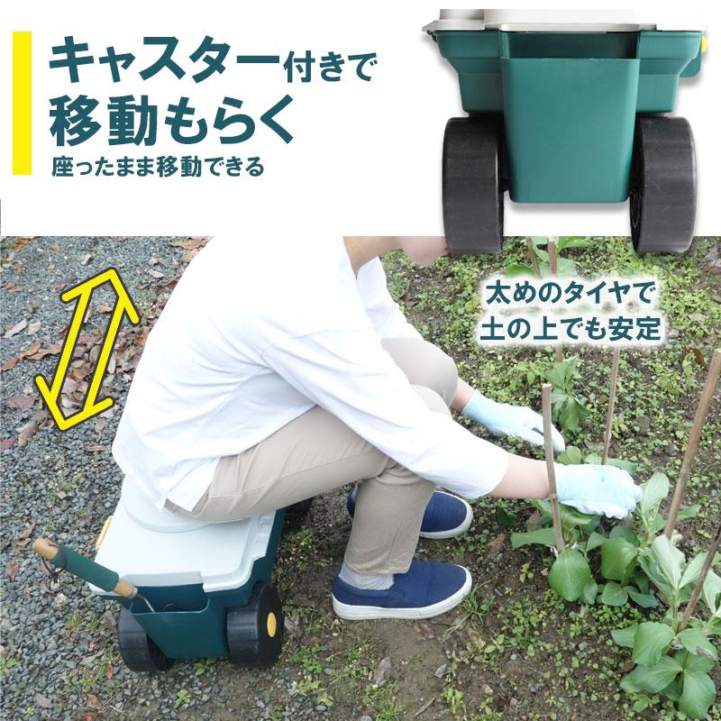 腰掛け台車 園芸用カート 作業車 回転式 農作業 チェア 車輪