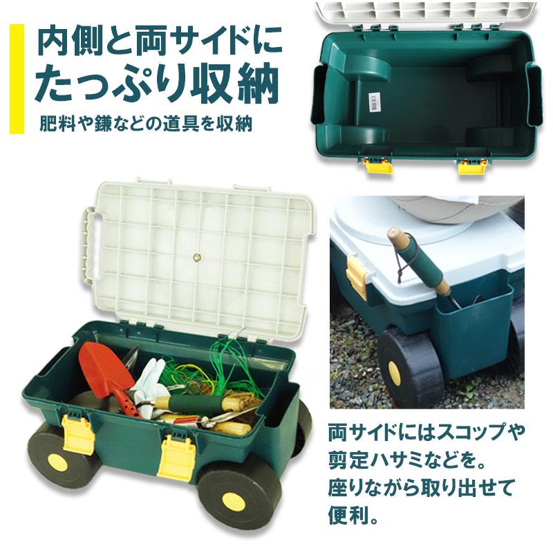 腰掛け台車 園芸用カート 作業車 回転式 農作業 チェア 車輪