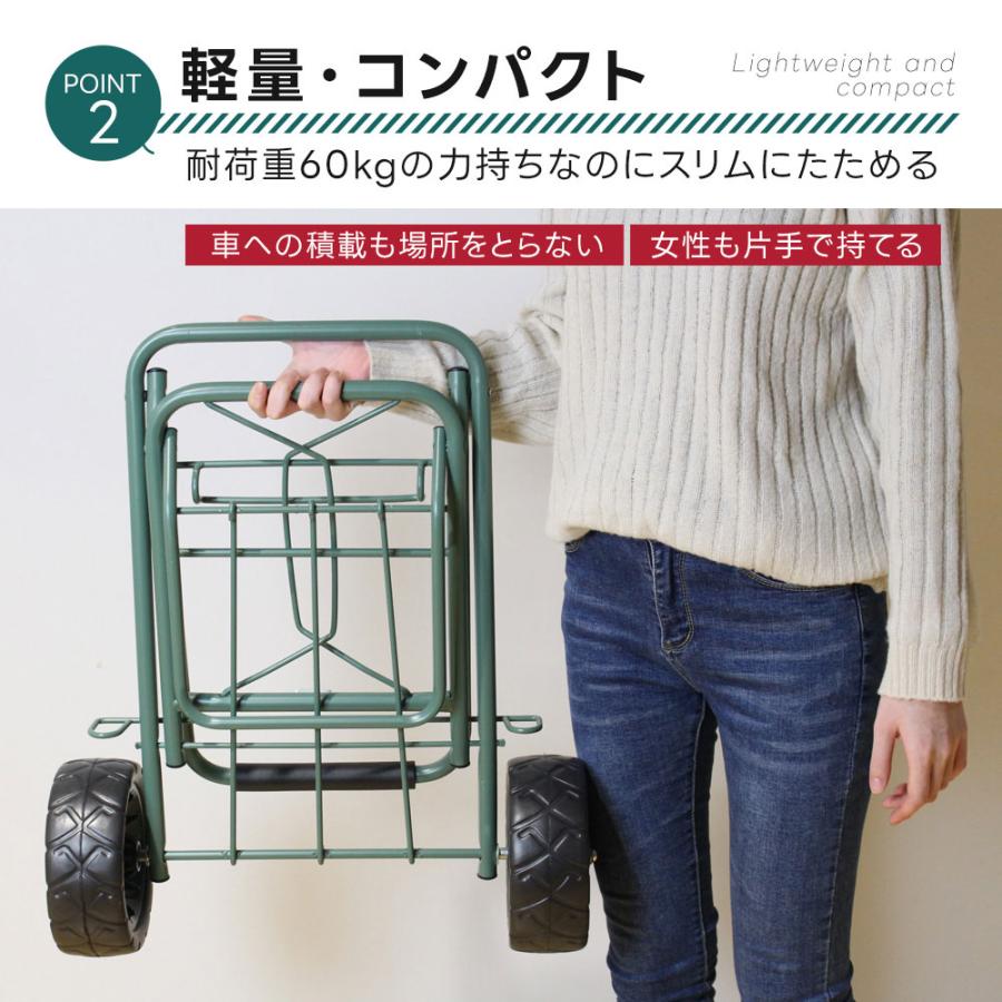 キャリーカート 二輪台車 耐荷重60kg ハンドキャリー 2輪 コンパクト