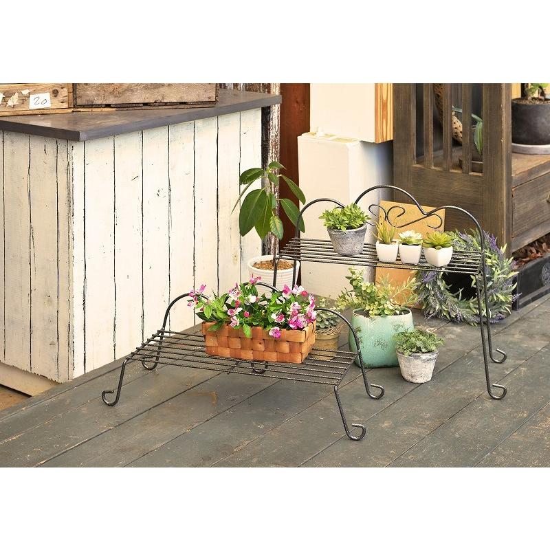 フラワースタンド おしゃれ プランターラック アイアン 低い かわいい