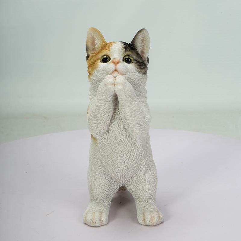 猫 ねこ お祈り 願い事 金運 オーナメント ガーデン 置物