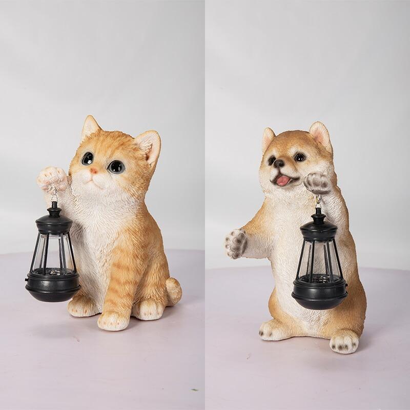 ソーラーライト 犬 猫 オブジェ オーナメント ガーデン