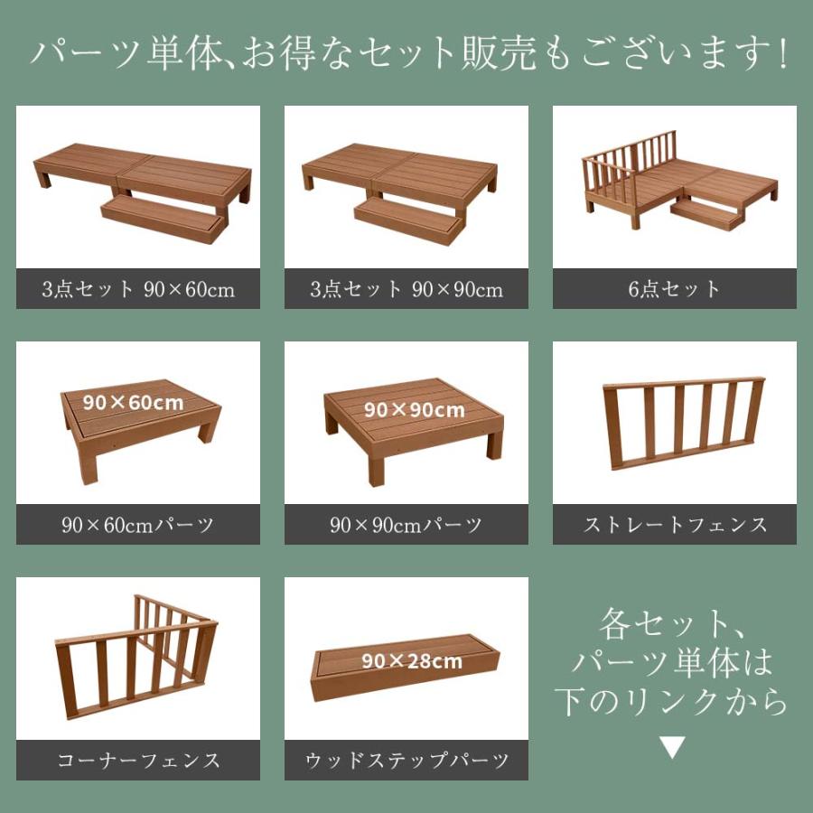 ウッドデッキ 樹脂 90×90cm パーツ 人工木 0.25坪 組み合わせ ウッドデッキ 樹脂 90×90cm パーツ 人工木 0.25坪 組み合わせ