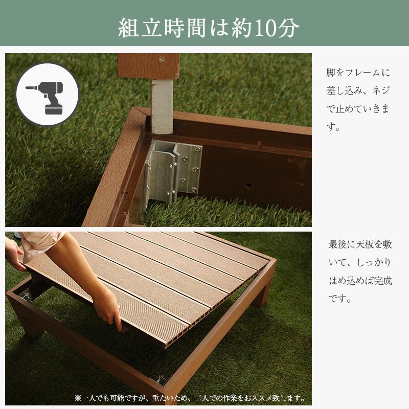 ウッドデッキ 樹脂 90×90cm パーツ 人工木 0.25坪 組み合わせ自由 DIY キット おしゃれ 組立簡単 腐りにくい 頑丈 テラス 縁台  ガーデニング