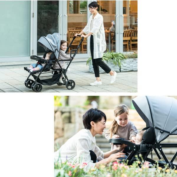 2人乗りサイズでもコンパクト二人乗り 2人乗り ベビーカー 軽量 折りたたみ ドリンクホルダー 大型幌 小回り 2歳半 3歳 4歳 双子 兄弟 