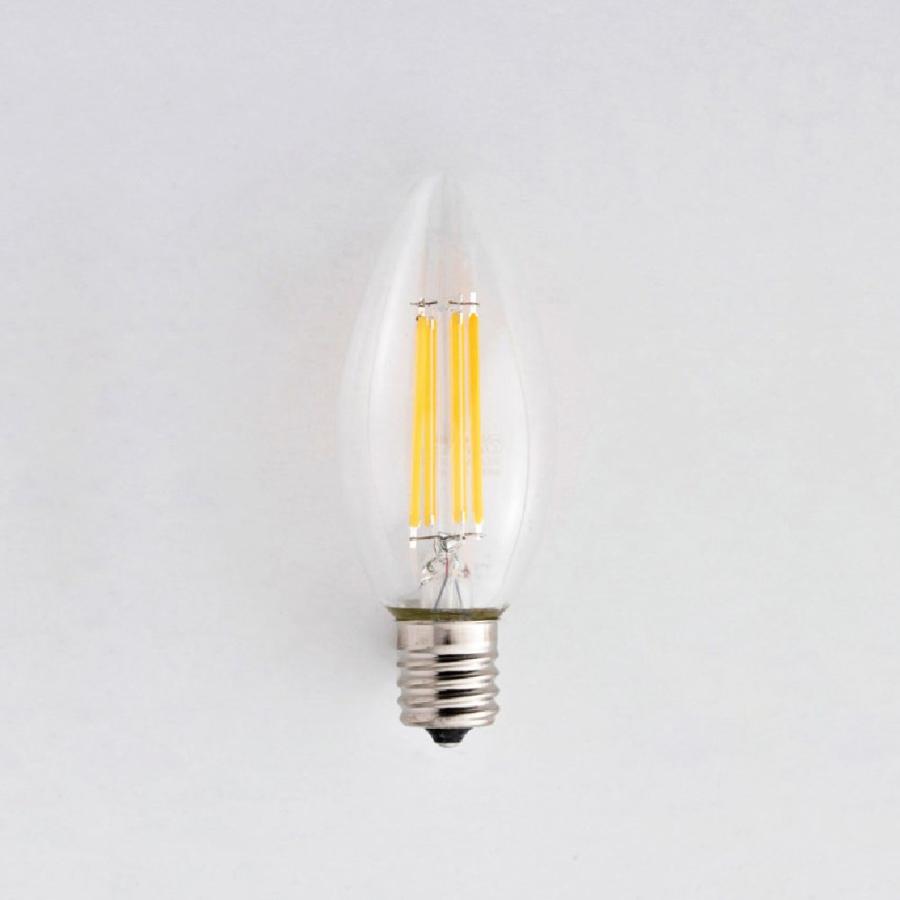 シャンデリア LED電球 E17 40W相当 電球色 クリア フィラメント 4W