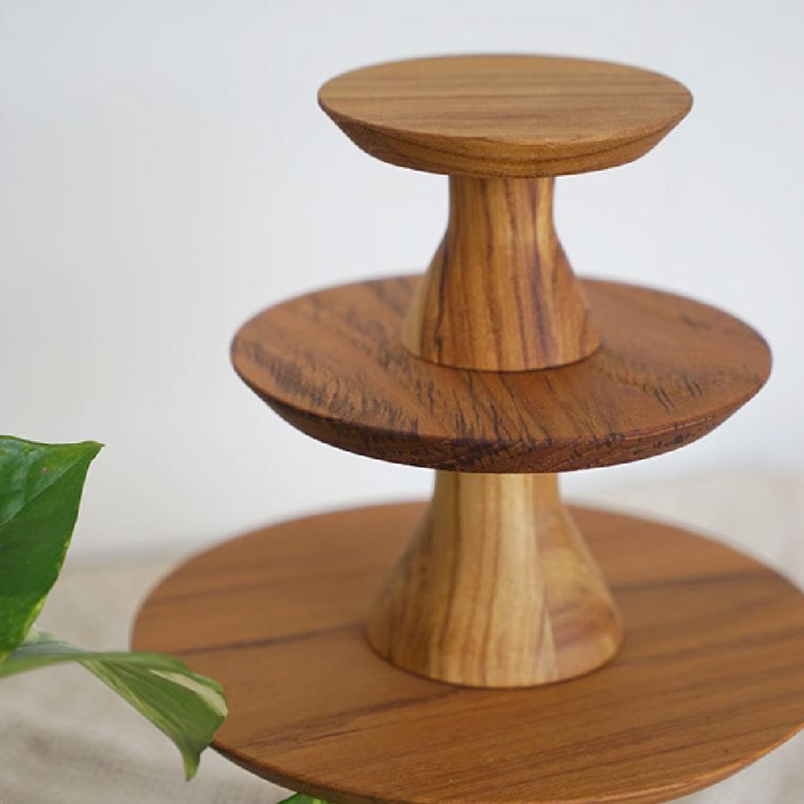 TEAK COMPOTE M チークコンポートM 直径12×高さ7cm ディスプレイ台 木製 インテリア アクセサリー 鍵 指輪 ピアス キャンドル ケーキスタンド｜dapper-s-room｜08