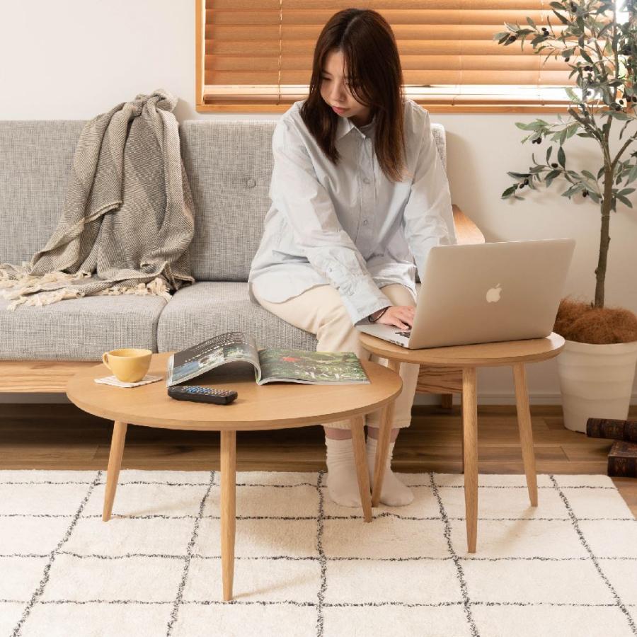 Oak Round Table L オークラウンドテーブルL 直径70cm 高さ36cm 3本脚  