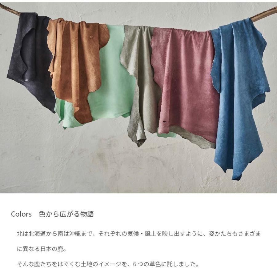 サコッシュ 鹿革 ハンシカ レディース メンズ バッグ ブランド レザー 軽い おしゃれ かわいい シンプル ショルダー 斜め掛け 撥水 防水 iPad 日本製の画像