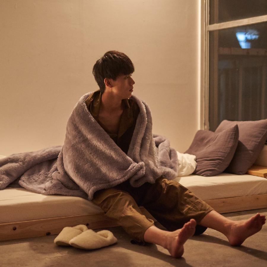 毛布 シングル ウールニューマイヤー 150×200cm 大判 SERENE3 グレー
