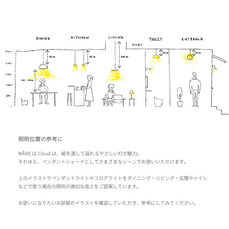 ランプシェード クラウド ３灯 北欧 紙 シェード おしゃれ モダン 灯具一体型 ペンダント LED インテリア 間接照明 モーネ 照明_10