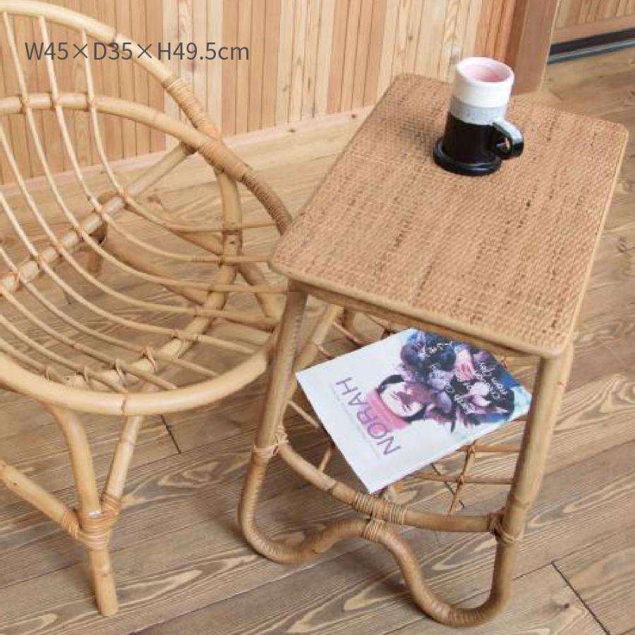 籐 ラタン 木製 コーヒーテーブル カフェ 机 スクエア レトロ ビンテージ