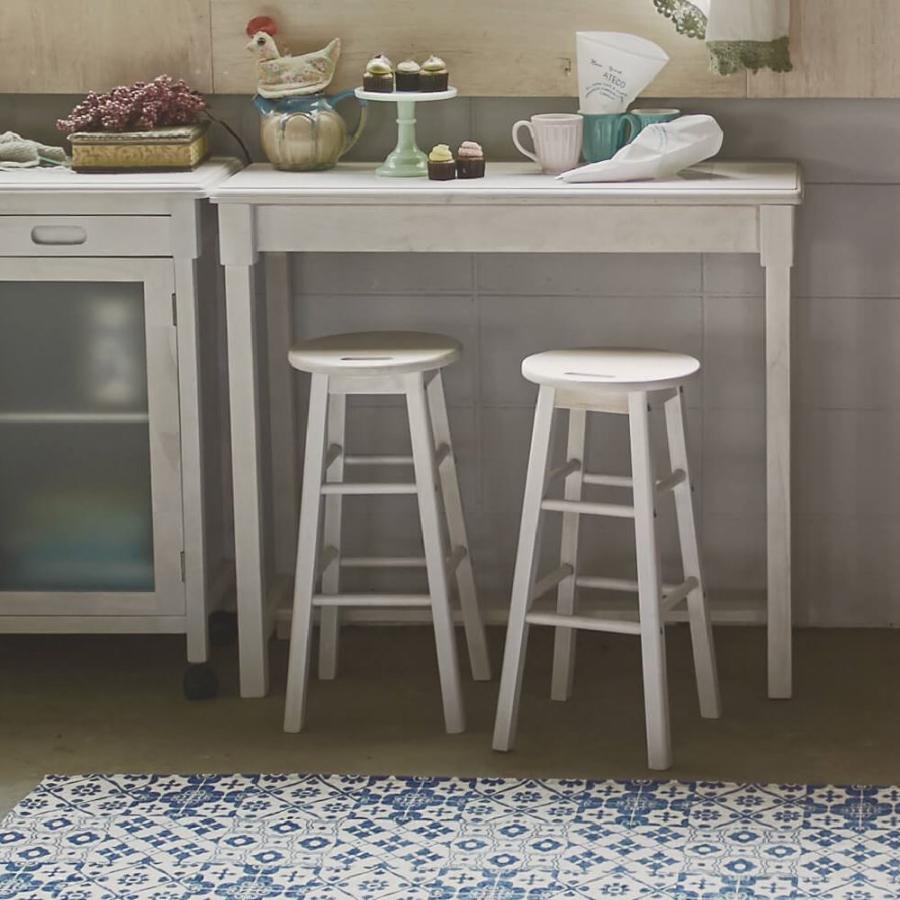 RASIKカウンターテーブル&スツール3点セットホワイトナチュラル