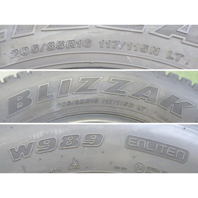 BRIDGESTONE（ブリヂストン） 205/85R16 117/115N 冬 W989 ENLITEN 中古 2本セット スタッドレス ...