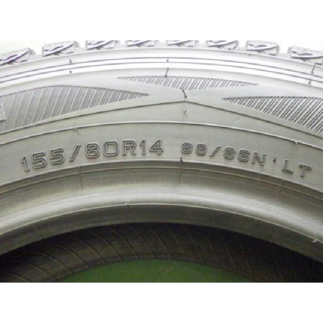 155/80R14 88/86N ダンロップ DUNLOP 冬 WINTERMAXX SV01 中古 9分山 4本セット スタッドレスタイヤ 日本製 155/80/14 155/80-14 P3630の画像