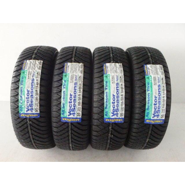 グッドイヤー Vector 4Seasons Hybrid 155/55R14 69H 新品処分 4本セット オールシーズンタイヤ 2019年製｜darhan