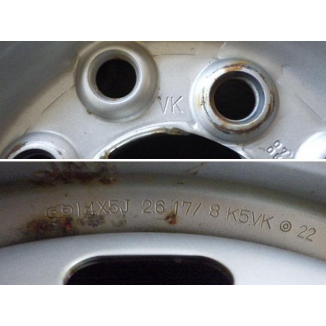 185/70R14 新品 2本セット 冬タイヤ 鉄ホイール ブリヂストン BLIZZAK VRX2 14×5J PCD100.114.3 4穴 +38 2021年製 TW1278の画像