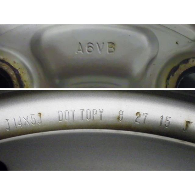 155/80R14 中古 8分山 4本セット  冬タイヤ 鉄ホイール トーヨー DELVEX 934 14×5J PCD100 4穴 +40 2019年製 TW1329の画像