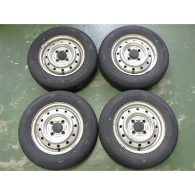ダンロップ　EC201 12インチタイヤ4本セット DUNLOP（ダンロップ） 135/80R12 中古 4本セット 夏タイヤ 鉄ホイール