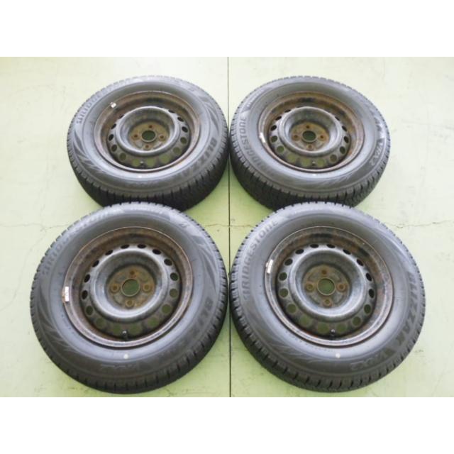 ブリヂストン スタッドレス  VRX 175/70R14 鉄チン4穴マルチ BRIDGESTONE（ブリヂストン） 175/70R14 中古 9.9分山 4本セット 冬