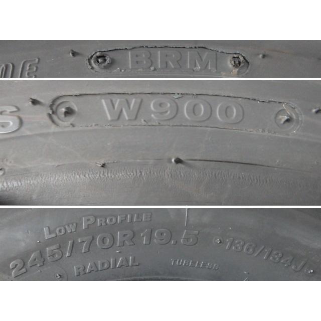 245/70R19.5 136/134J BRM 冬 W900 中古再生 2本セット スタッドレス 