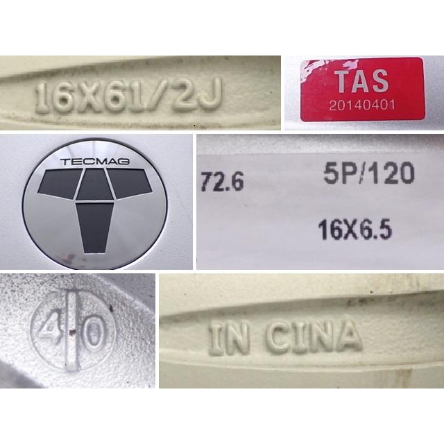 16×6.5J 5穴 TAS TECMAG 中古 4本セット アルミホイール WH2237の画像