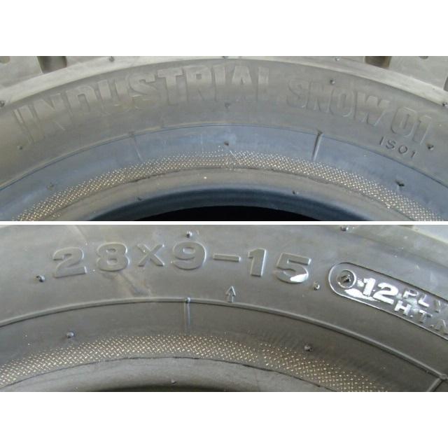 28×9-15 12PR ブリヂストン BRIDGESTONE INDUSTRIAL SNOW01 IS01 中古 2本セット フォークリフト スノータイヤ 28×9/15 X0809 | BRIDGESTONE | 01