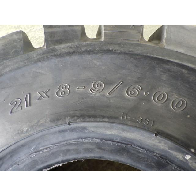 X1343-ダンロップ POWERLIFTER M-II FB 21×8-9 /6.00 中古 1本のみ フォークリフト ノーパンク | DUNLOP | 03