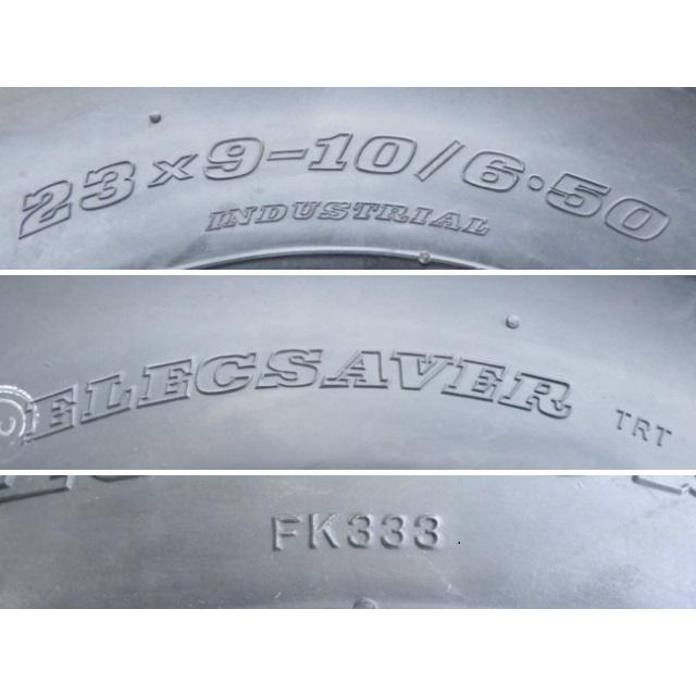 23×9-10 /6.50 ダンロップ DUNLOP ELECSAVER TRT FK333 中古 2本セット フォークリフト ノーパンク 23/9-10 23-9-10 X1690 | DUNLOP | 01