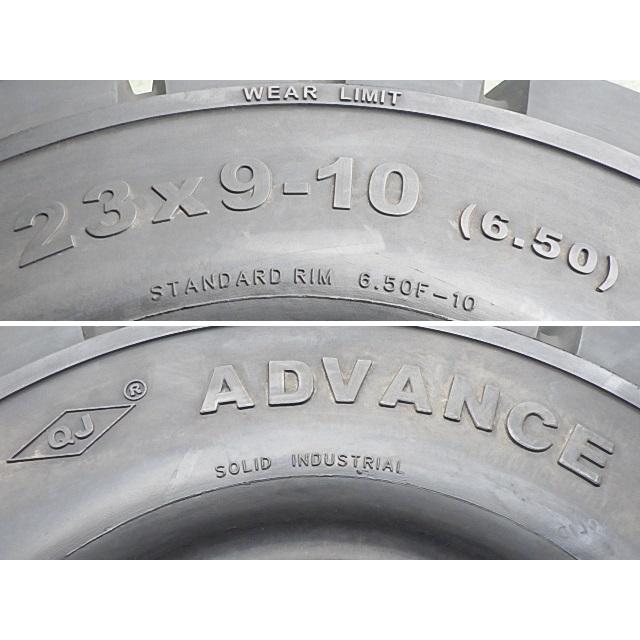 23×9-10 /6.50 ADVANCE Solid-Super-Lug OB-502 中古 2本セット フォークリフト ノーパンク 23/9-10 23-9-10 X1697 |  | 01